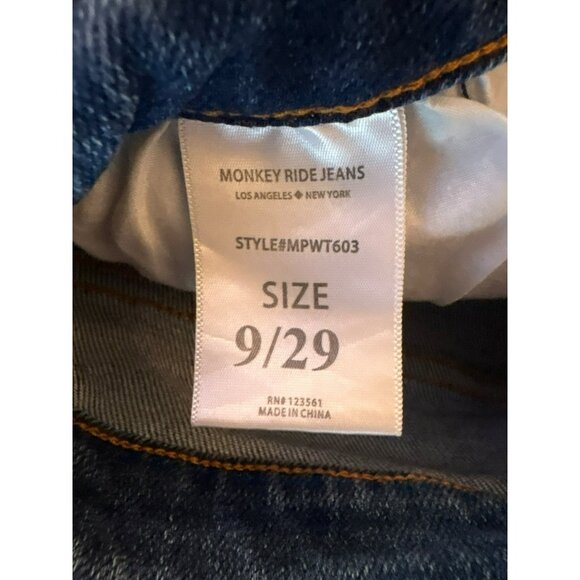Monkey Ride Jeans Original Vintage Cropped Distressed Skinny Fit Size 9/29 - Picture 4 of 10